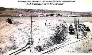 DJEBEL KOUIF - MINES - SECHAGE DES PHOSPHATES - 1918